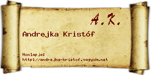 Andrejka Kristóf névjegykártya