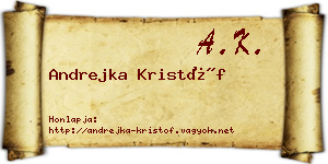 Andrejka Kristóf névjegykártya