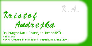 kristof andrejka business card